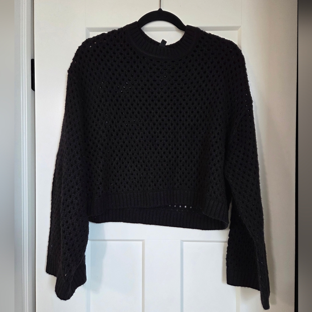 H&M Black Open-Knit Sweater